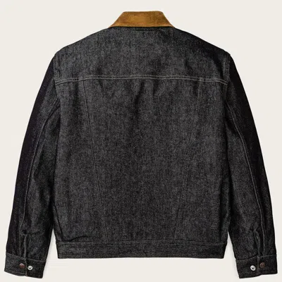 Filson X Wrangler Work Corduroy-collar Denim Jacket In Black