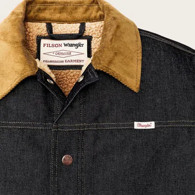 Filson X Wrangler Work Corduroy-collar Denim Jacket In Black