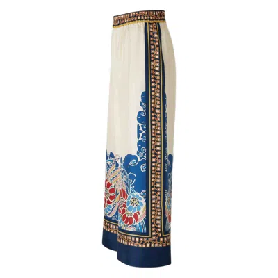 La Doublej Printed Silk-twill Wide-leg Pants In Multi