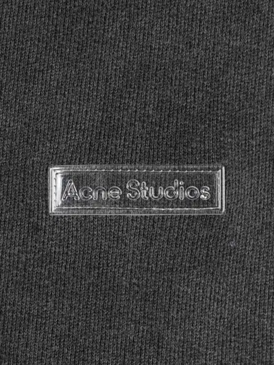 Acne Studios Hooded Sweater Drawstring Ribbed Cuffs In Black