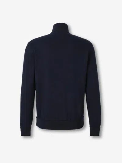 Brioni Zip-up High-neck Sweatshirt In Blue