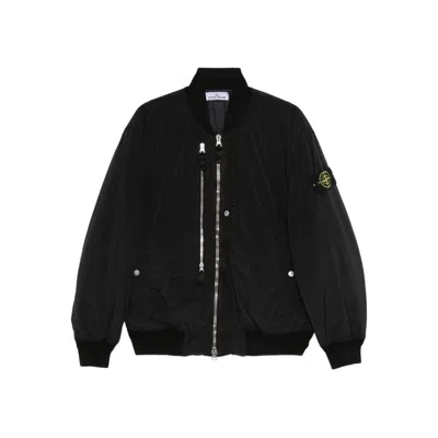 Stone Island Compass-badge Bomber Jacket In Black