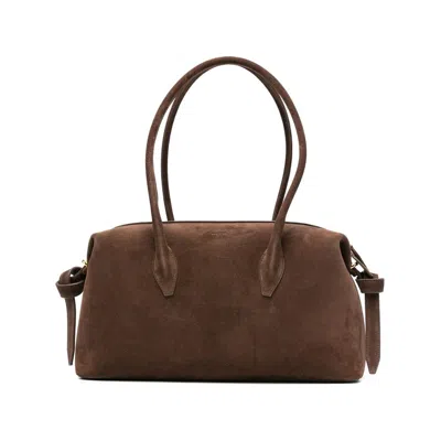 Yuzefi Double Handle Shoulder Bag In Brown