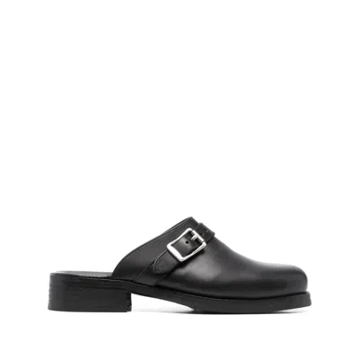 Our Legacy Camion Leather Mule With Buckle In Black