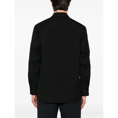 Jil Sander Black Wool Shirt With Pockets In Black