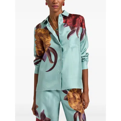 La Doublej Boy Printed Silk-twill Shirt In Multi