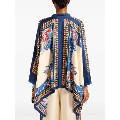 La Doublej Foulard Printed Silk Twill Shirt In Multi