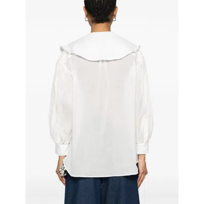 Simone Rocha Sailor-collar Puff-sleeves Shirt In White