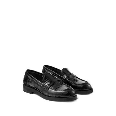 Jimmy Choo Ivy Crocodile-embossed Loafers