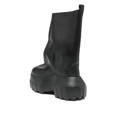 Rick Owens Black Hollywood Flared Mega Tractor Boots In 09 Black