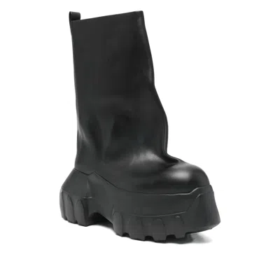 Rick Owens Black Hollywood Flared Mega Tractor Boots In 09 Black