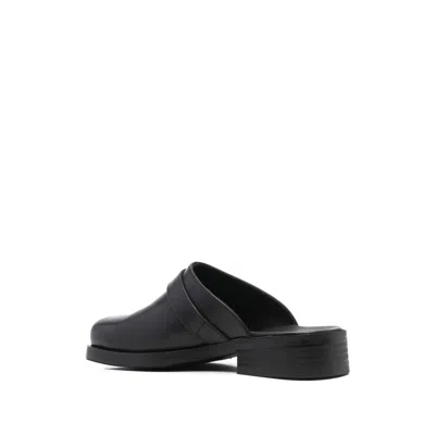 Our Legacy Camion Leather Mule With Buckle In Black