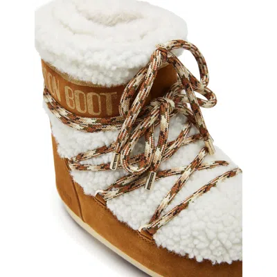 Moon Boot Logo Printed Shearling Lace-up Boots In Multi