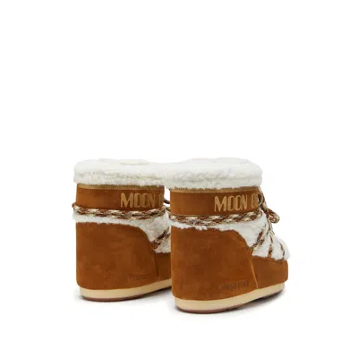 Moon Boot Logo Printed Shearling Lace-up Boots In Multi