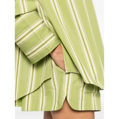 Faithfull The Brand Striped Button Shorts In Green