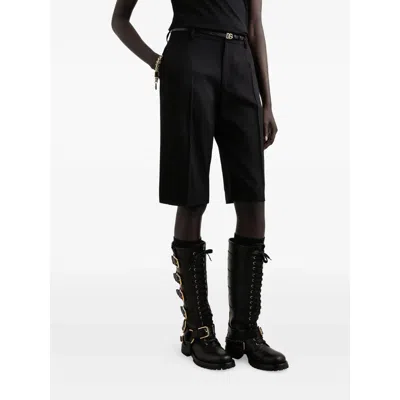 Dolce & Gabbana Pleated Wide-leg Shorts In Black