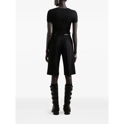 Dolce & Gabbana Pleated Wide-leg Shorts In Black