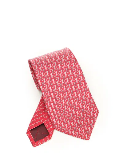 Ferragamo Silk Tie Ties And Bow Ties Red In Red