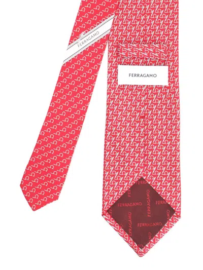 Ferragamo Silk Tie Ties And Bow Ties Red In Red