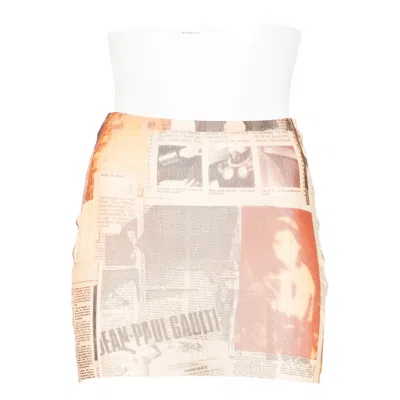 Jean Paul Gaultier Printed Midi Skirt In Multi