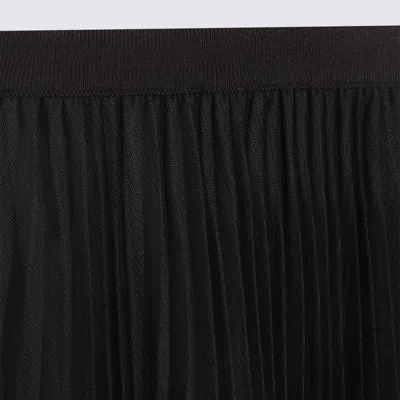 Fabiana Filippi Sheer Midi Skirt Pleats Elastic Waistband In Black