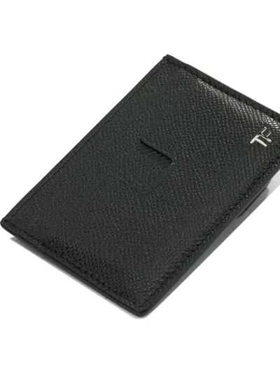Tom Ford Grained Leather Small Classic Card Holder Accessories In Black