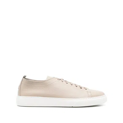 Henderson Baracco Leather Sneakers In Neutral