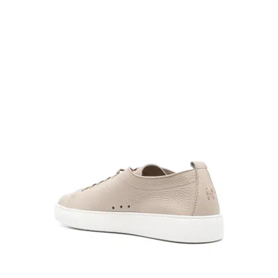 Henderson Baracco Leather Sneakers In Neutral