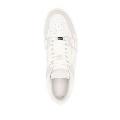 Amiri Pacific Bones Leather Panelled Sneakers In White