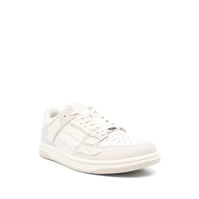 Amiri Pacific Bones Leather Panelled Sneakers In White