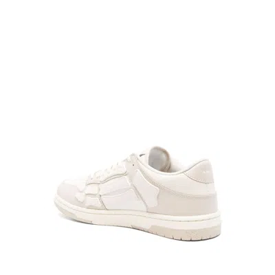 Amiri Pacific Bones Leather Panelled Sneakers In White
