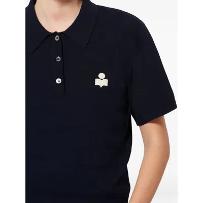 Isabel Marant Étoile Womens Midnight Althea Collared Cotton And Wool-blend Top In Multi