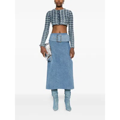 Diesel Long Sleeve Cropped Houndstooth Top In Multi