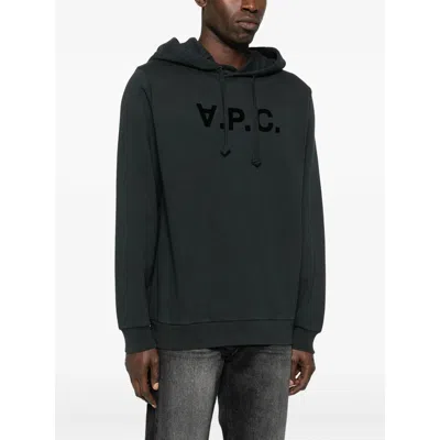 Apc Logo Hoodie In Black