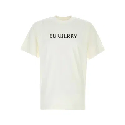 Burberry Cotton T Shirt Featuring Front Logo Print In White