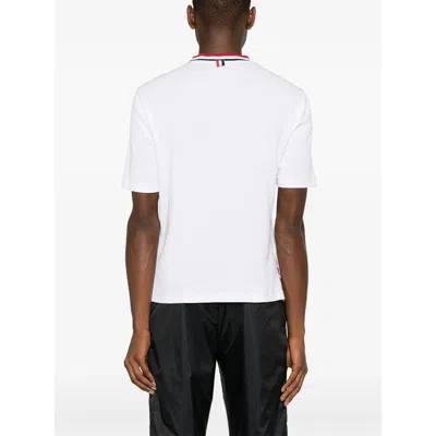 Thom Browne Rwb-stripe Cotton Pocket T-shirt White