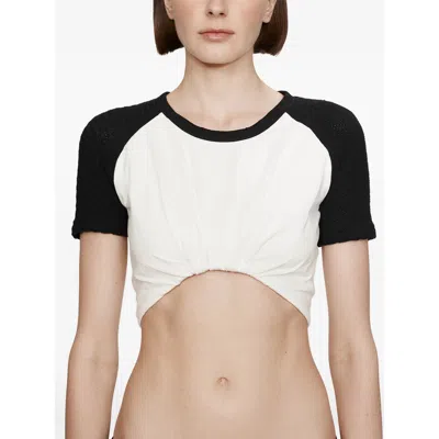 Christopher Esber Tucked Ringer Jersey Knit T-shirt In Black