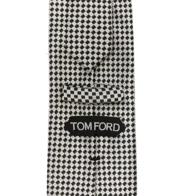 Tom Ford Patterned Tie In Neutral