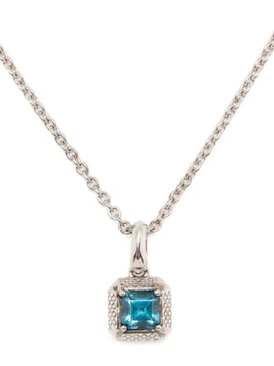 Tateossian Evil Eye Embellished Rhodium-plated Necklace In Metallic