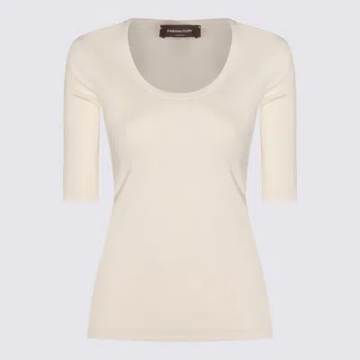 Fabiana Filippi Ribbed Top Fitted Silhouette Scoop Neck In Neutral