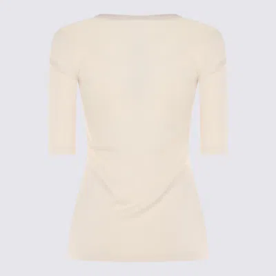 Fabiana Filippi Ribbed Top Fitted Silhouette Scoop Neck In Neutral