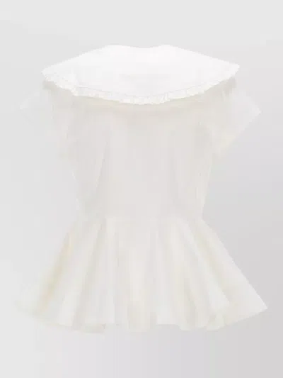 Ganni White Regular Solid Shirt In Neutral