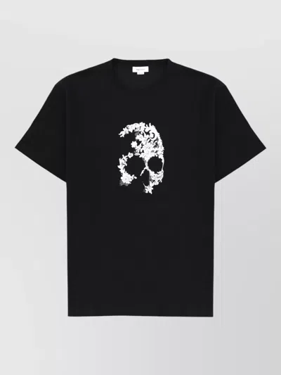 Alexander Mcqueen Crew Neck Graphic Print Short Sleeve T Shirt In Black