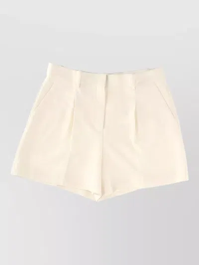 Theory Tailored Shorts Pleats Belt Loops Pockets In Neutral