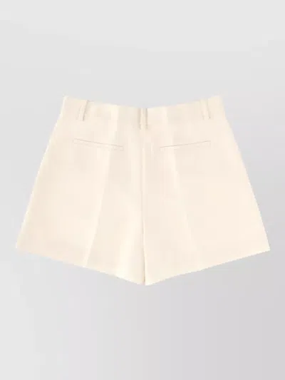 Theory Tailored Shorts Pleats Belt Loops Pockets In Neutral