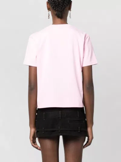 Jacquemus Short Sleeve Crew Neck Top Bow Detail In White