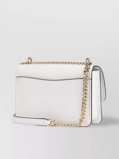 Michael Kors Chain Strap Textured Finish Shoulder Bags In White
