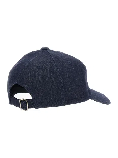 Apc A.p.c. Men Blue Baseball Cap With Logo Lettering On The Front In Cotton Man In Blue