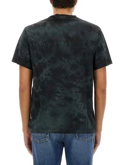 Alexander Mcqueen Mcqueen Skull Patch Tie Dye Cotton T-shirt In Gray