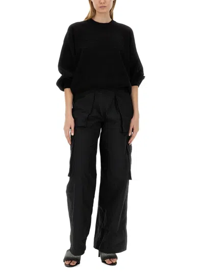 Alexander Wang Black Stretch Polyester Blend Sweater In Black